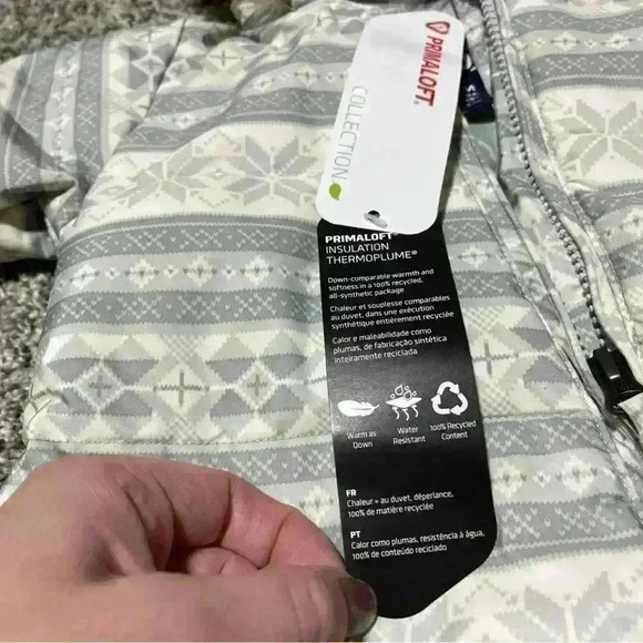 Lands End Kids Baby 0-3 Months Snow Suit Hood Puffer Gray Nordic Jacket Coat NWT - Picture 13 of 13